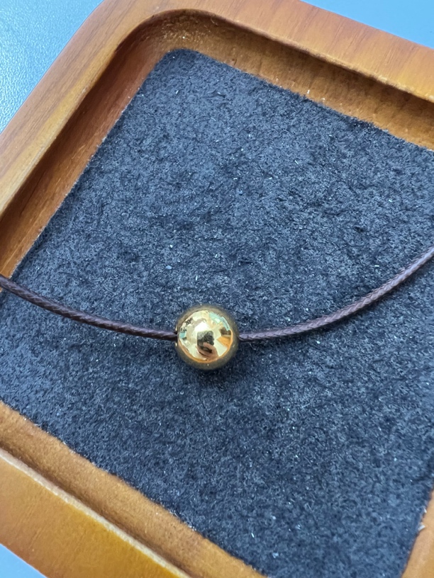 足金999南洋金珠卡10光珠绳【水贝黄金】