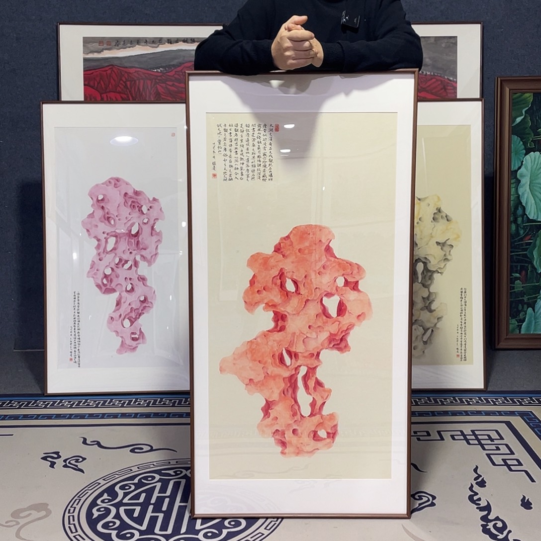 国画手绘画作品带框60/120