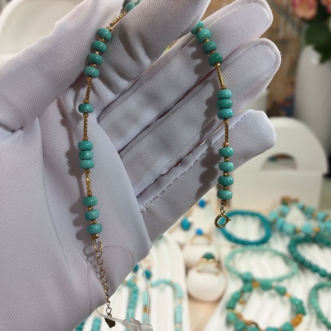 18K金镶嵌绿松石手链