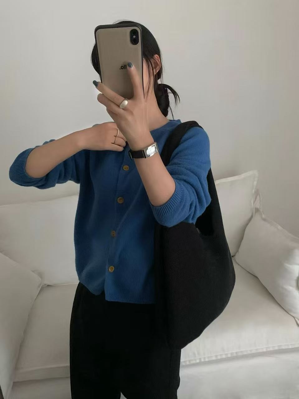K2067 ”小蓝“ 韩系百搭秋冬针织羊毛开衫女
