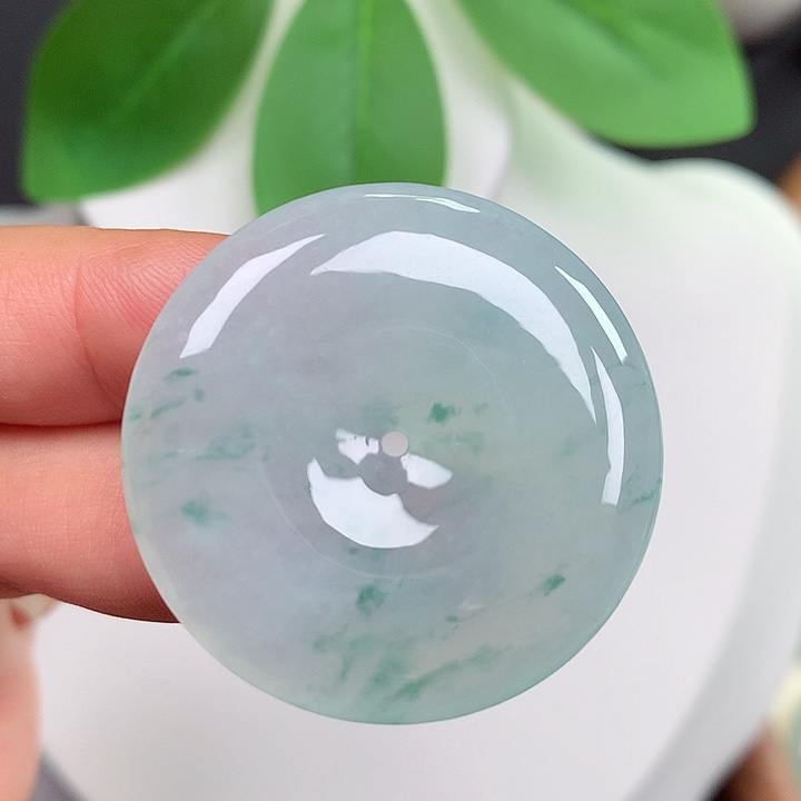 翡翠未镶嵌颈饰平安扣 34.5x5.6mm