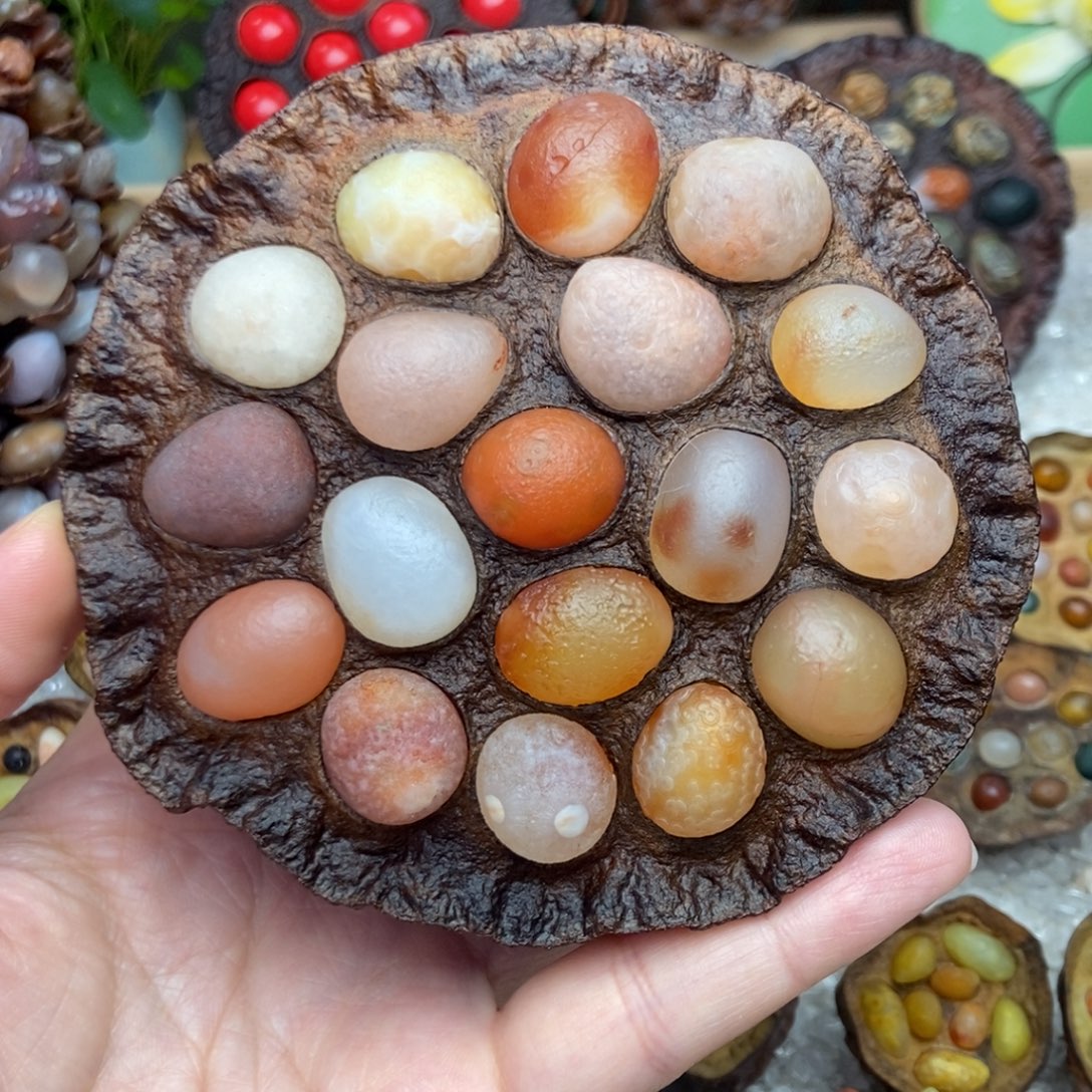 石材木石院子莲蓬摆件