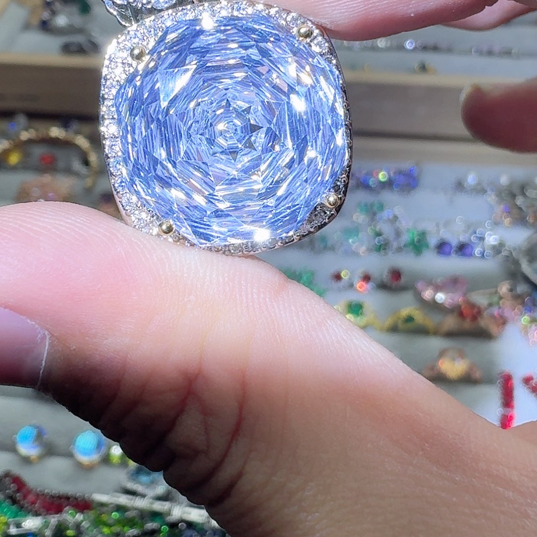 托帕石戒指银S925镶嵌