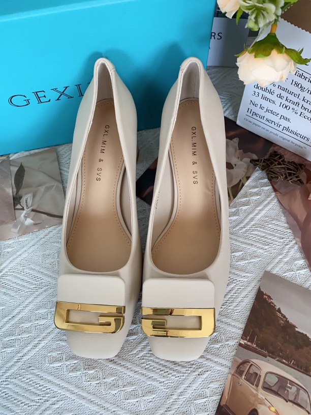 时尚优雅方扣粗跟高跟鞋G6850-33