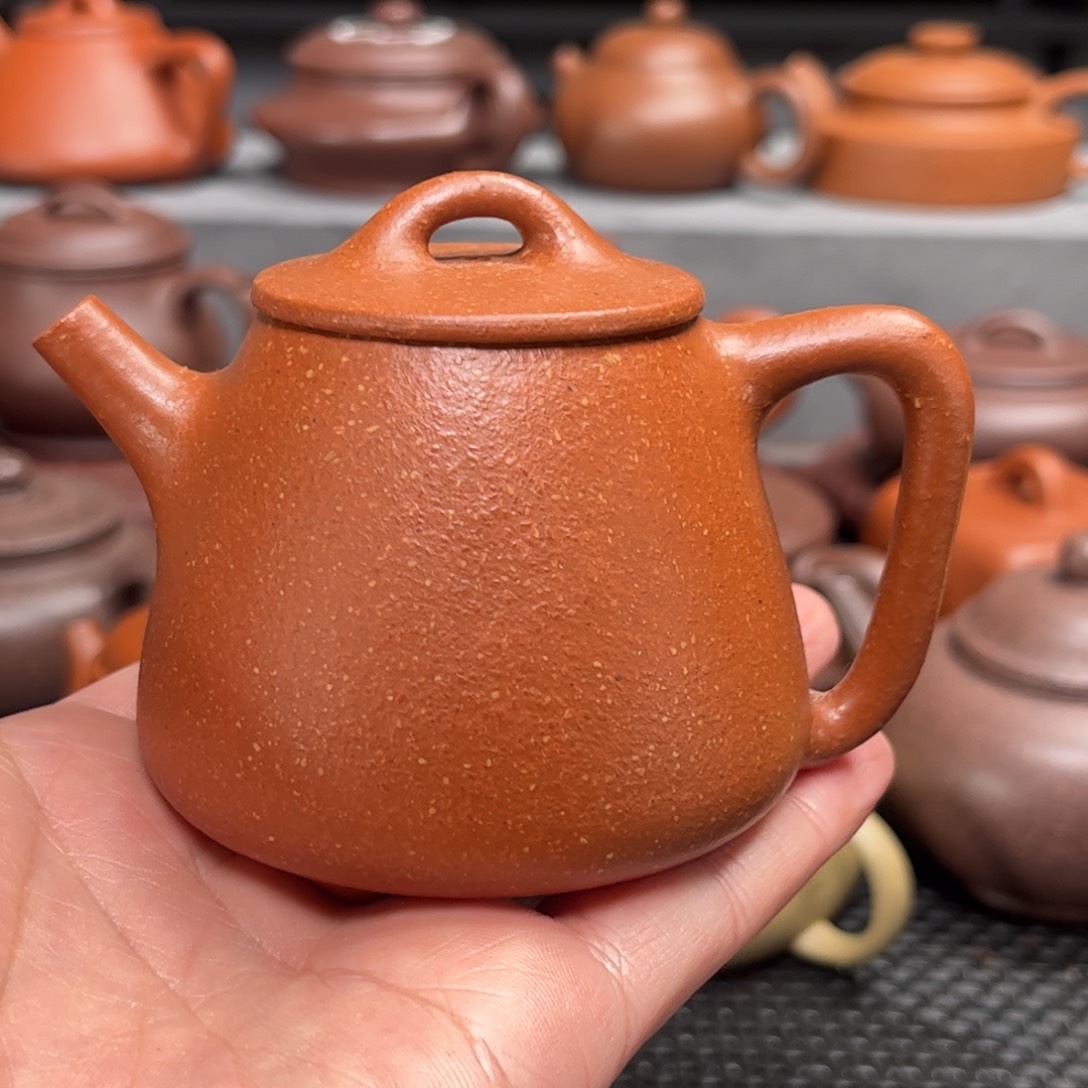 紫砂茶壶小*子紫砂艺术茶具套装红降坡