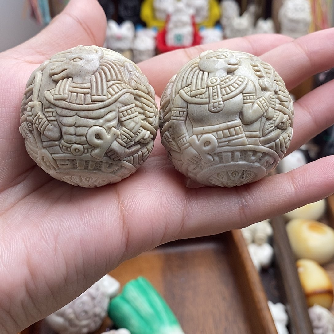 鹿骨把件c15埃及手球40尺寸