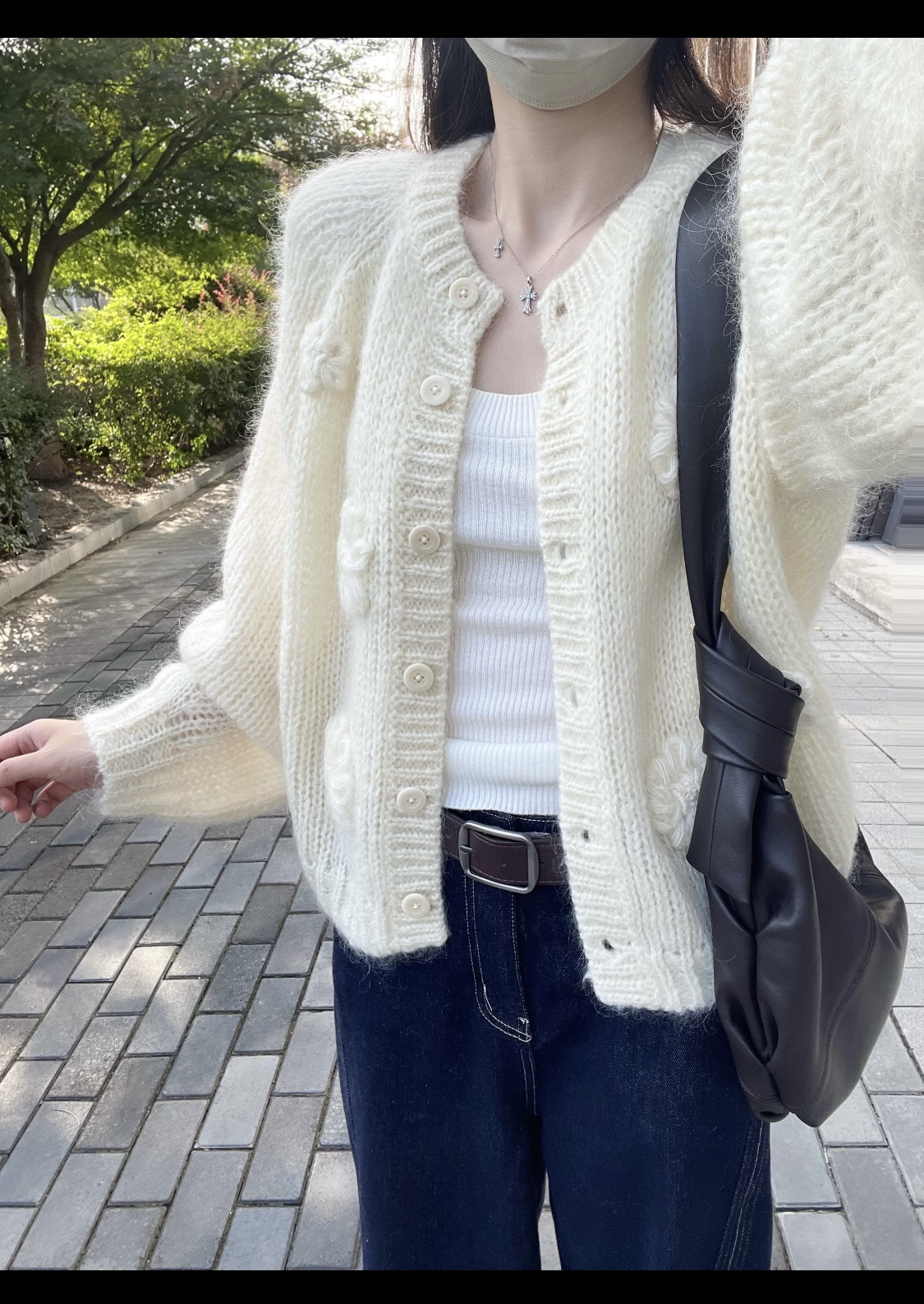 秋季网红长袖气质毛针织衫纯欲风女圆领毛衣不褪色
