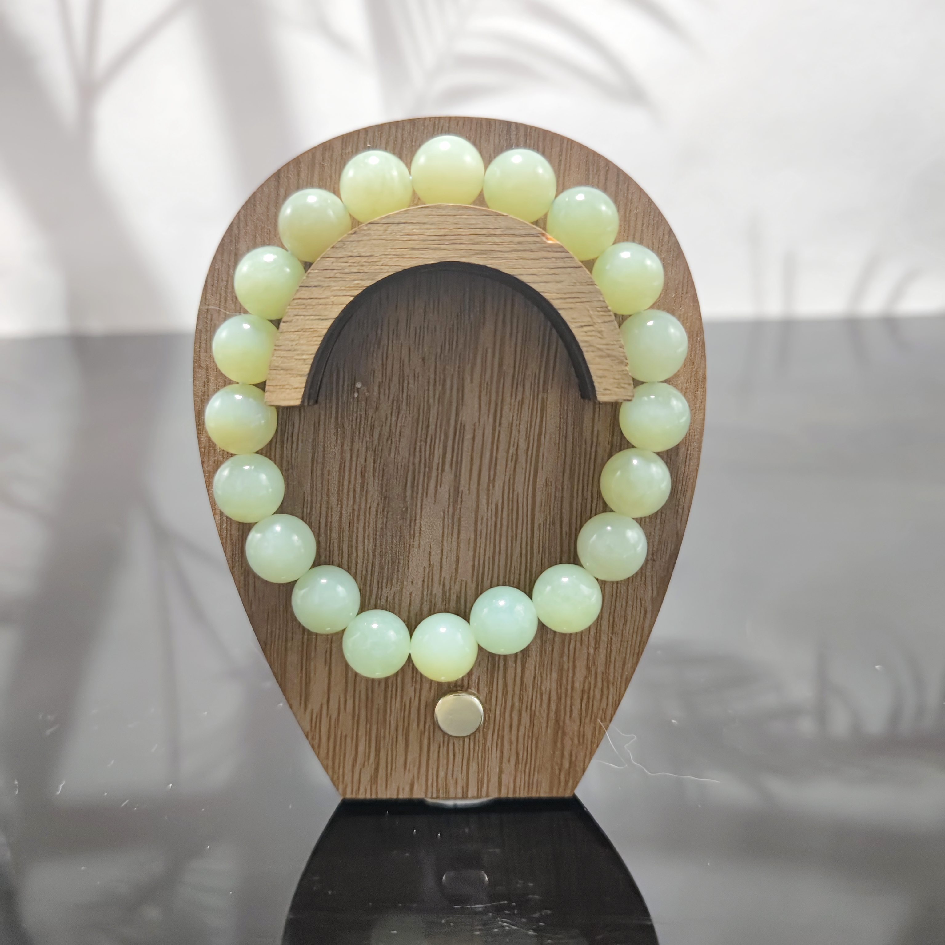 P和田玉圆珠手串（卡10）3497