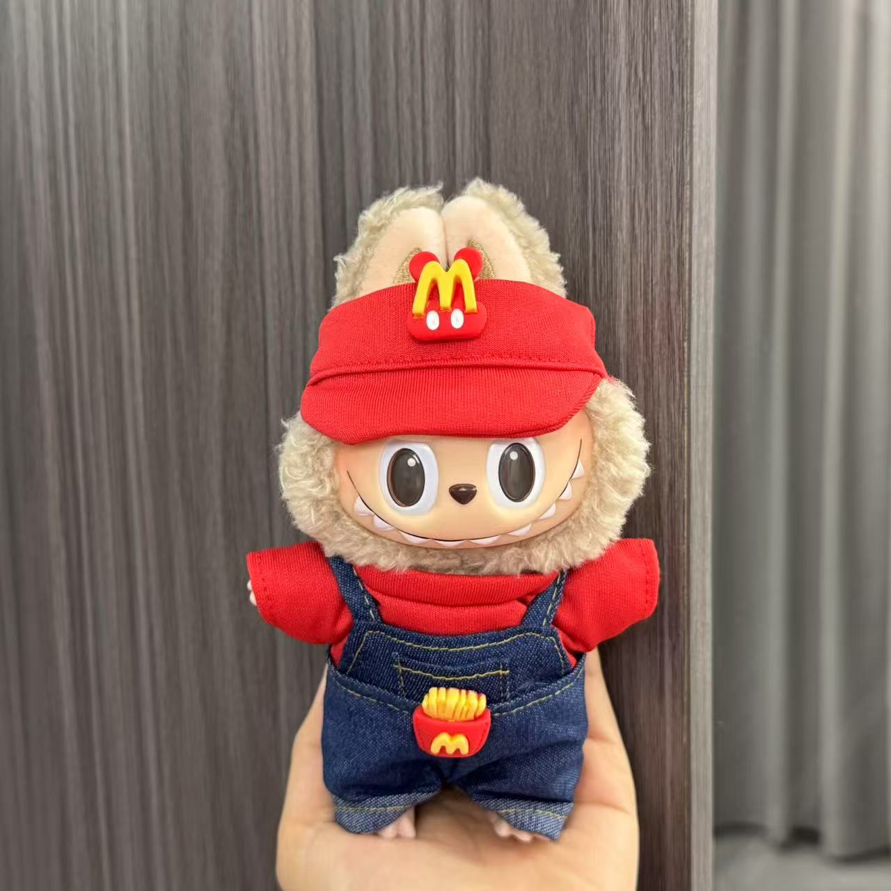 拉布布娃衣搪胶拉布布17cm公仔可爱换装爬爬服裙子毛绒玩具衣服