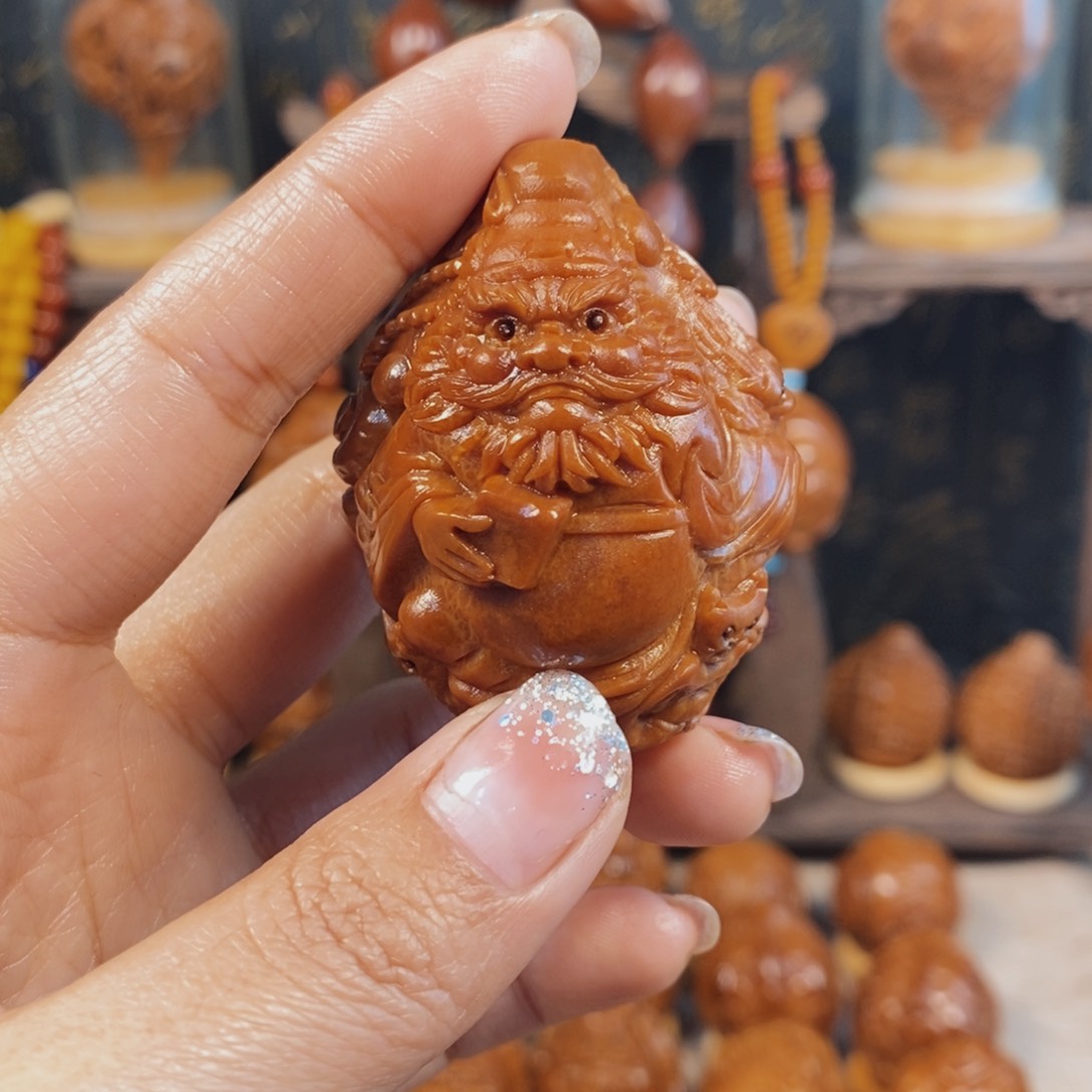 橄榄核吊坠半*纱钟馗单颗大009