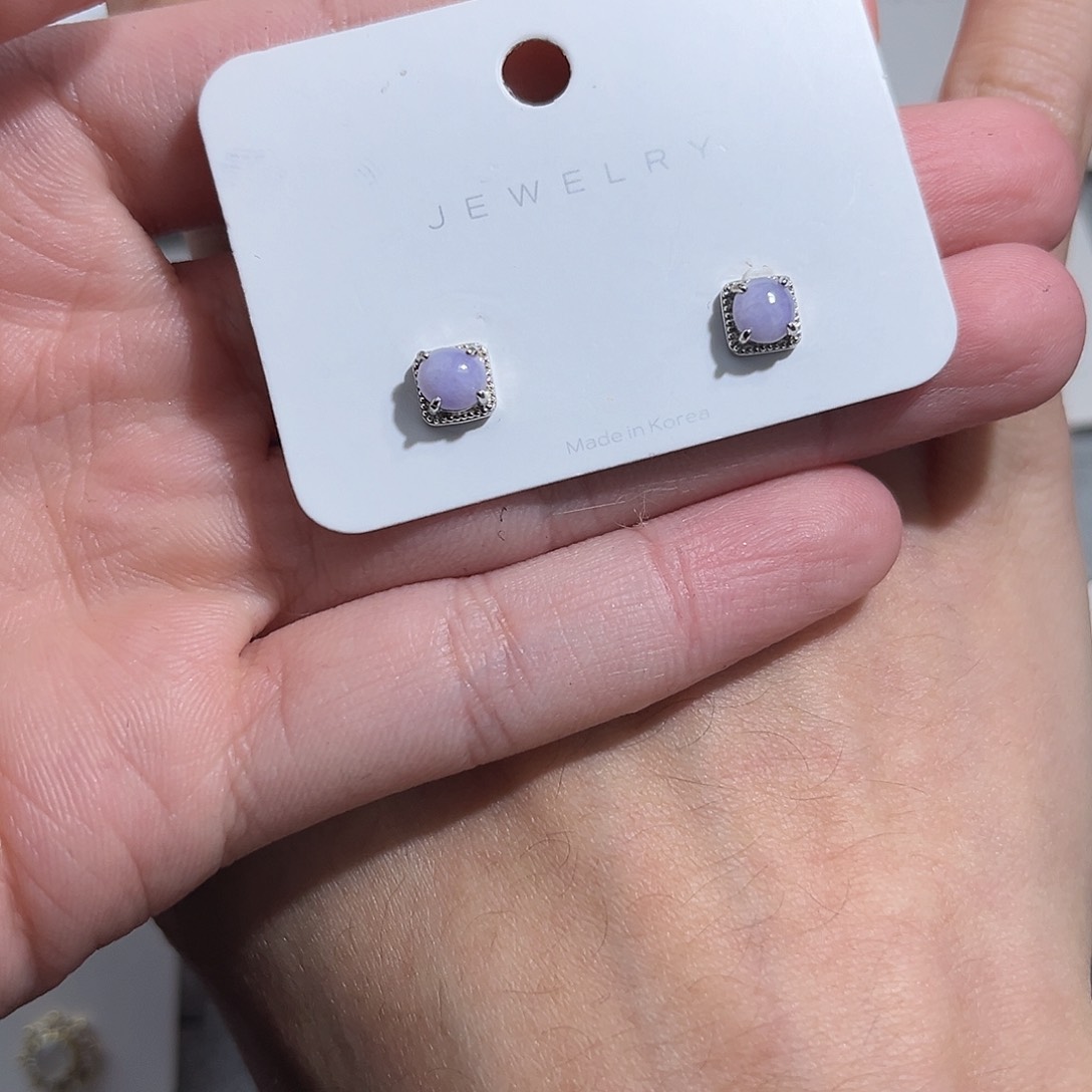 翡翠耳饰银S925镶嵌57888