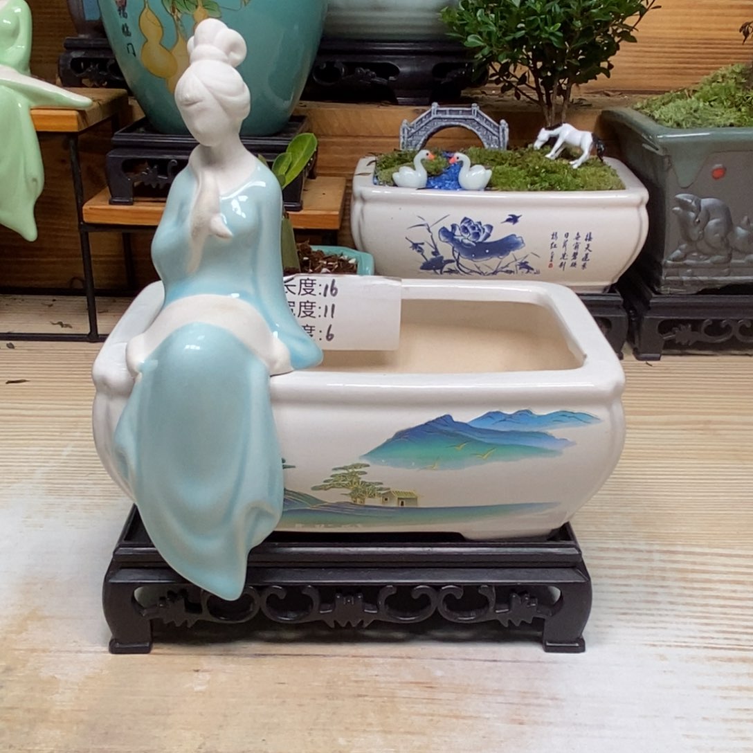 紫砂陶瓷艺术花盆陶瓷