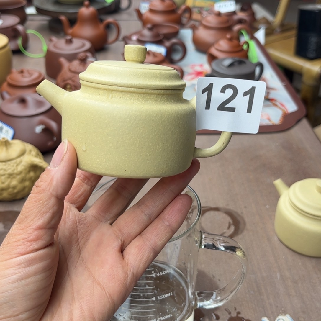 紫砂茶壶本绿半手工140cc