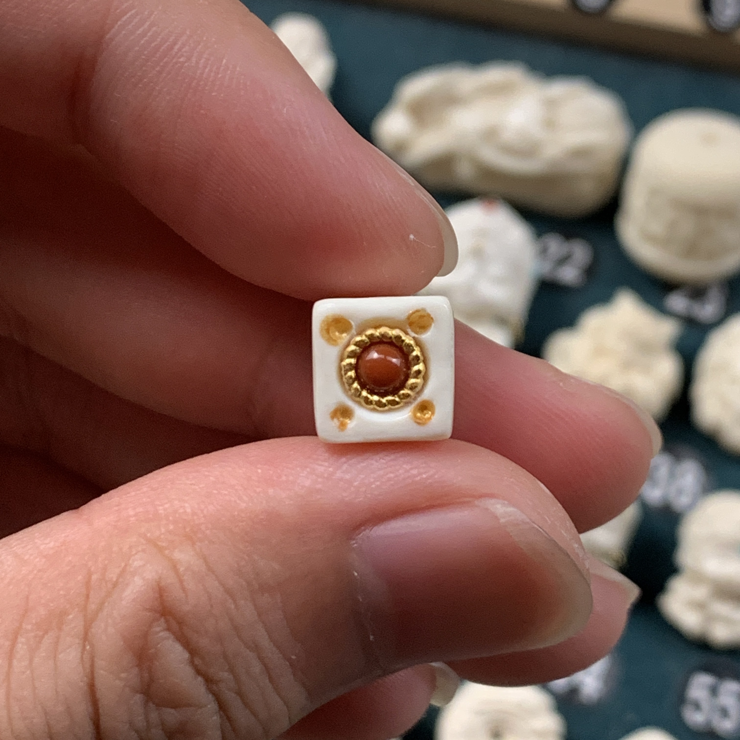 猛犸多宝配饰四方六方天使之眼隔珠适合文玩佛珠南红DIY