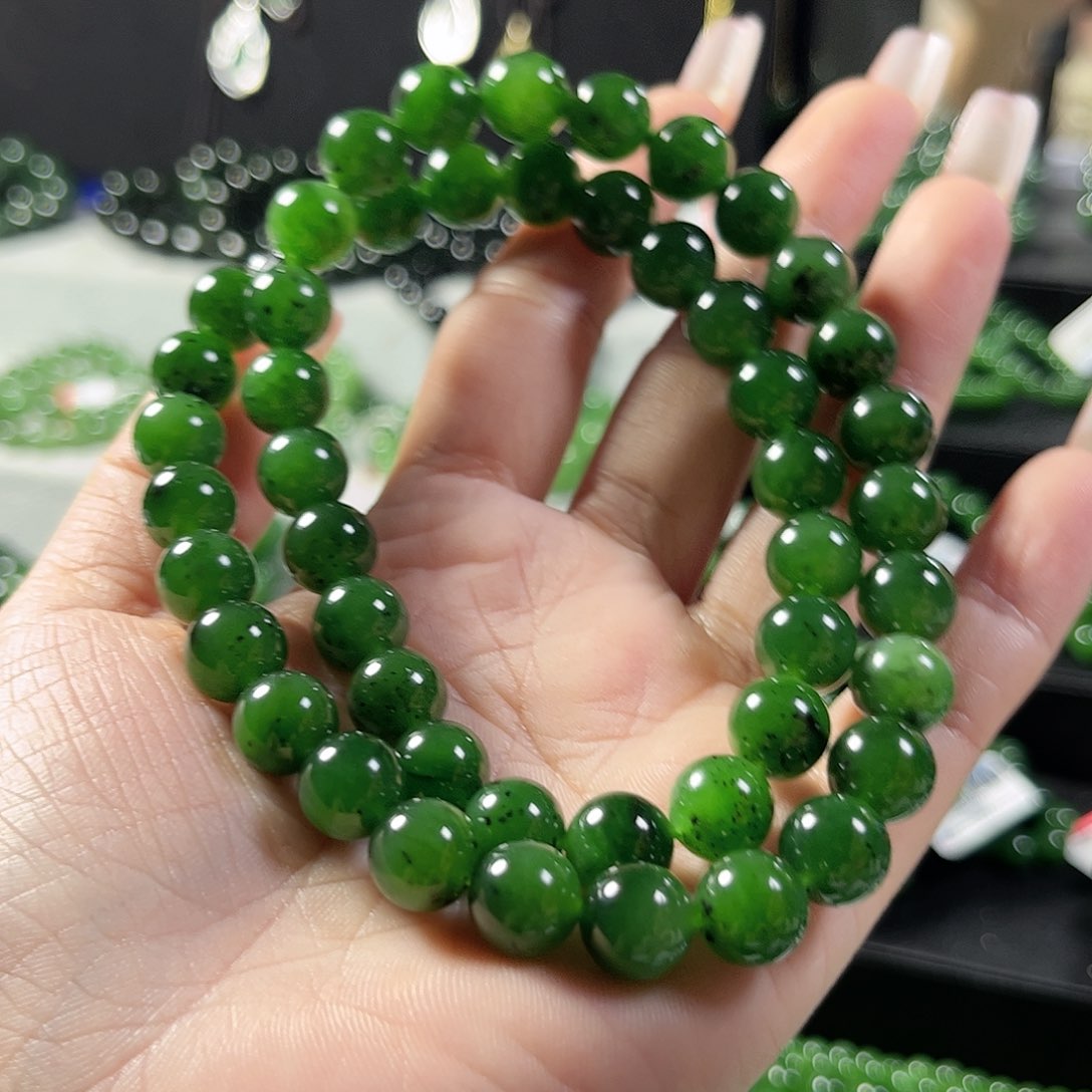 和田玉（碧玉）手链未镶嵌9.5