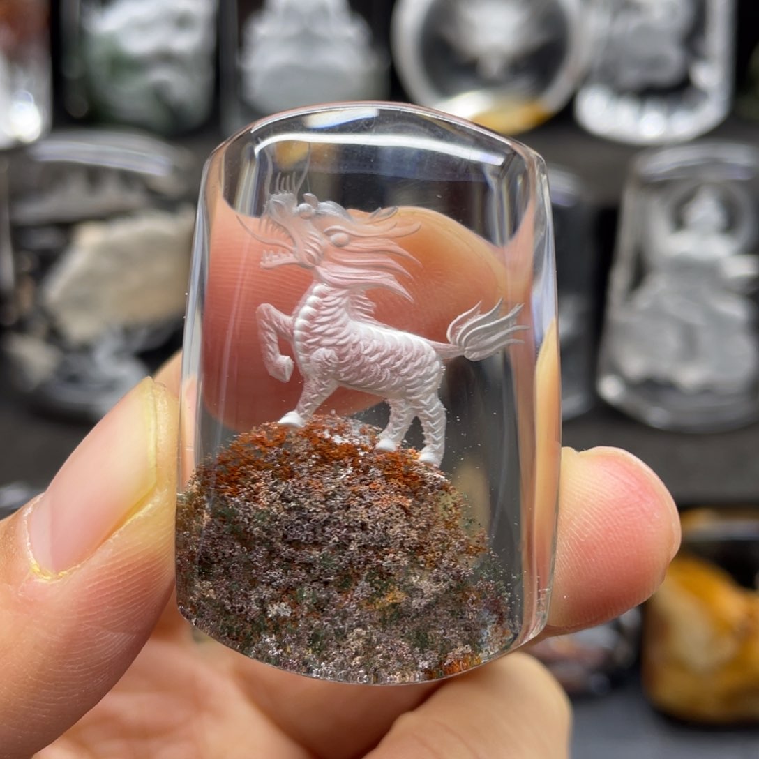 水晶吊坠未镶嵌麒麟