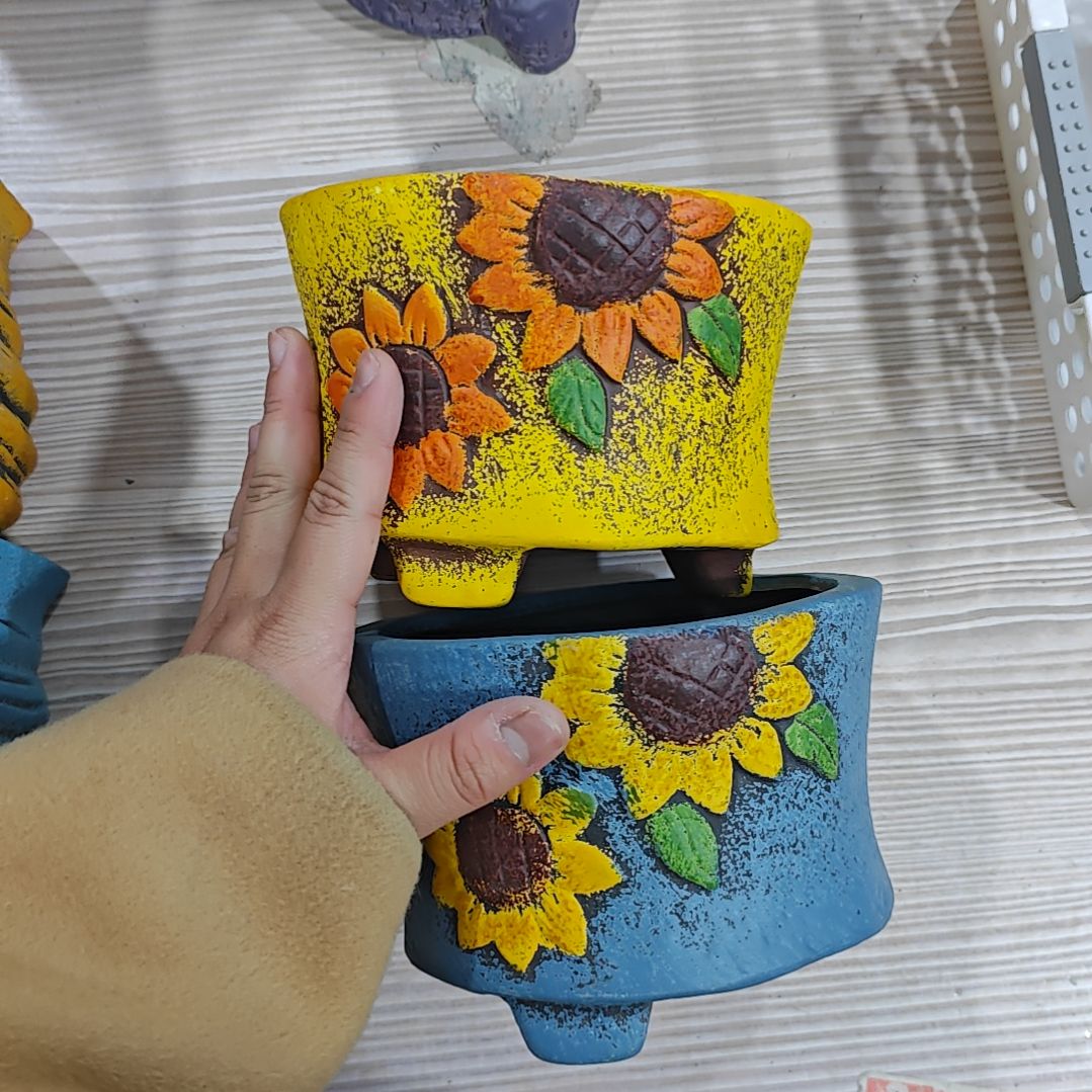 红陶吸水透气的白陶花盆凑满12发货