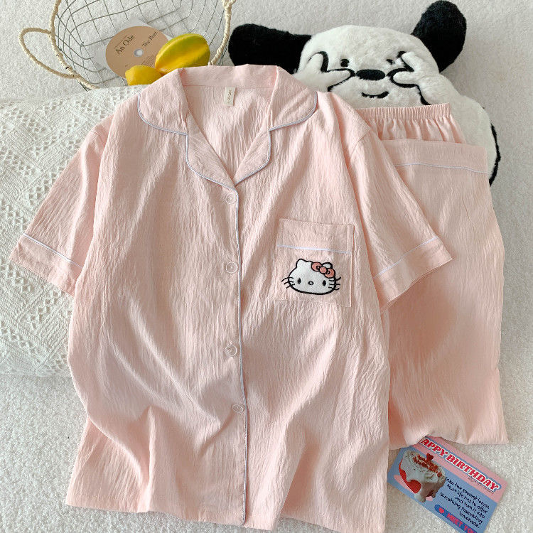 云朵棉睡衣女夏季短袖套装甜美风可爱夏季少女风学生款家居服