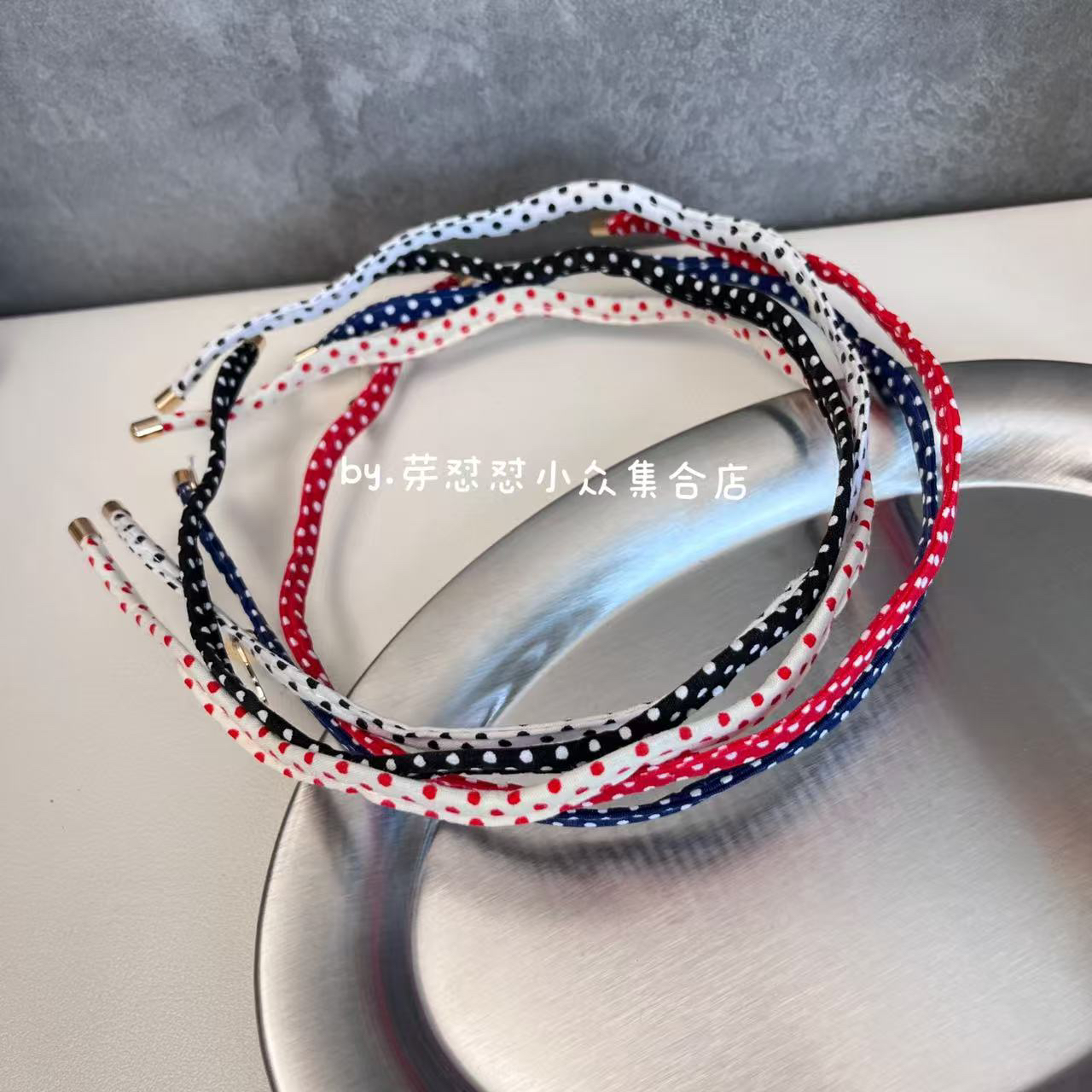 芽怼怼韩国波点简约发箍 06043