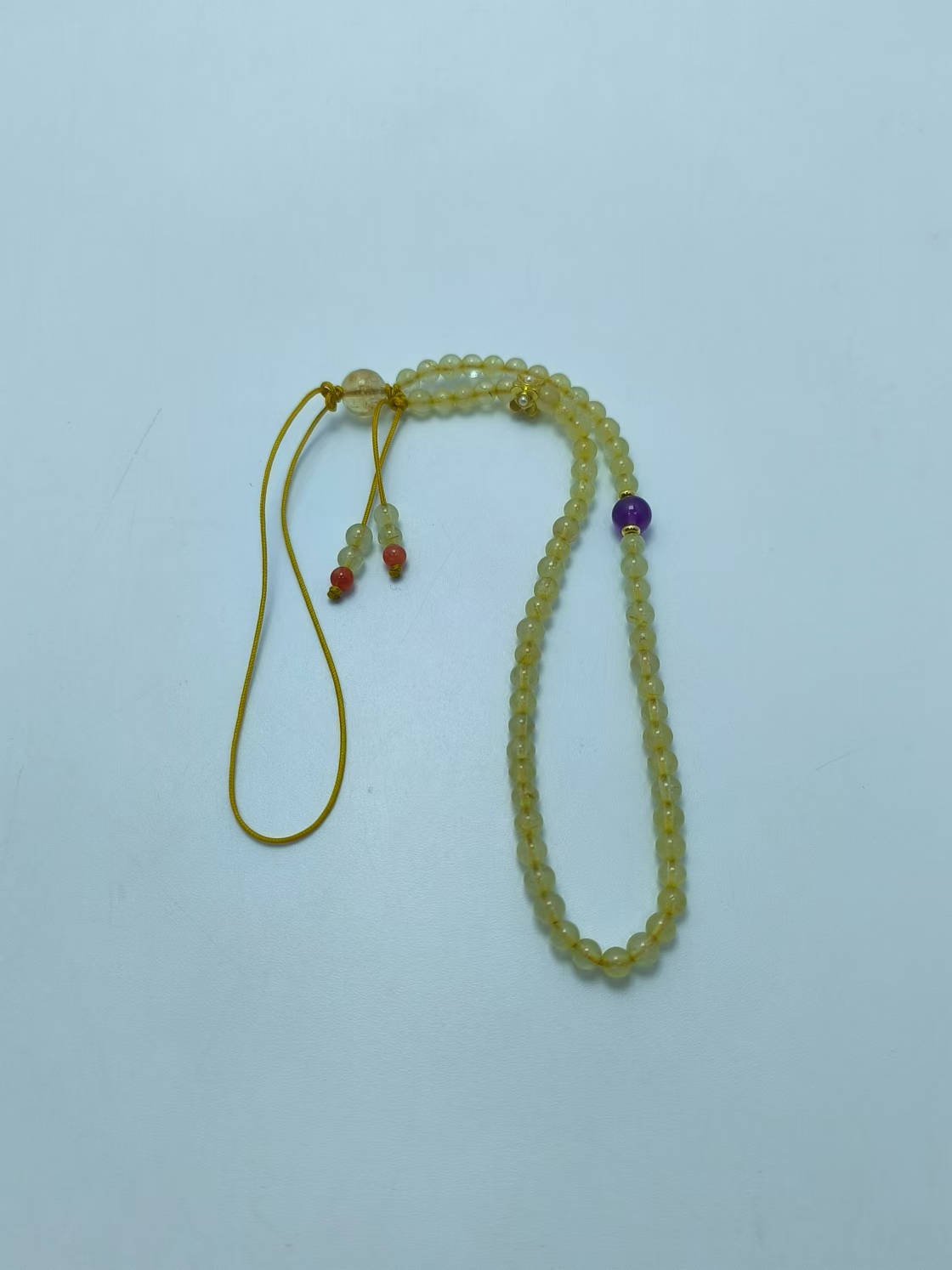 金发晶紫水晶手机挂 B6278 多样性发其一 气质 | 时尚 百搭 珠宝