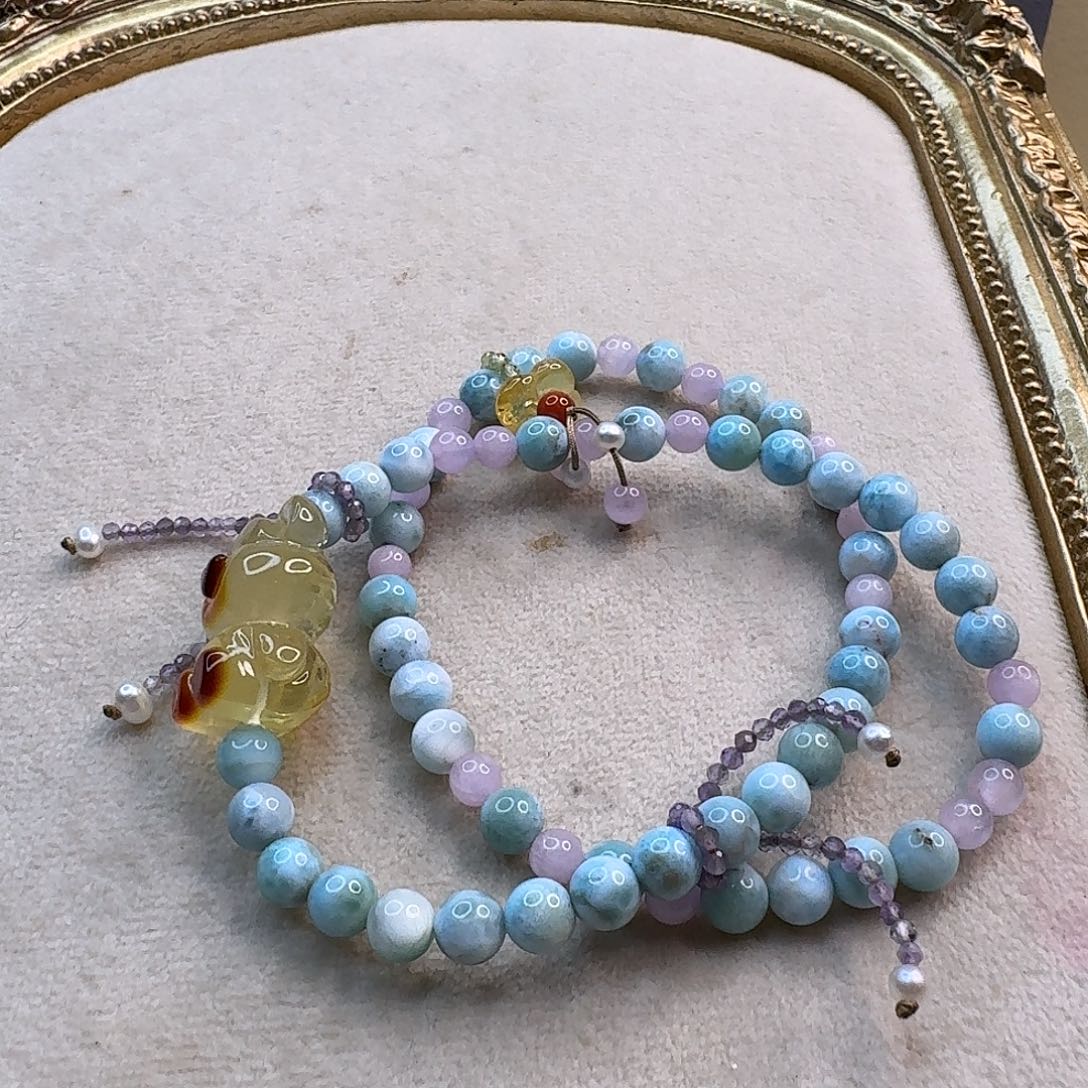 琥珀颈饰未镶嵌琥珀手串