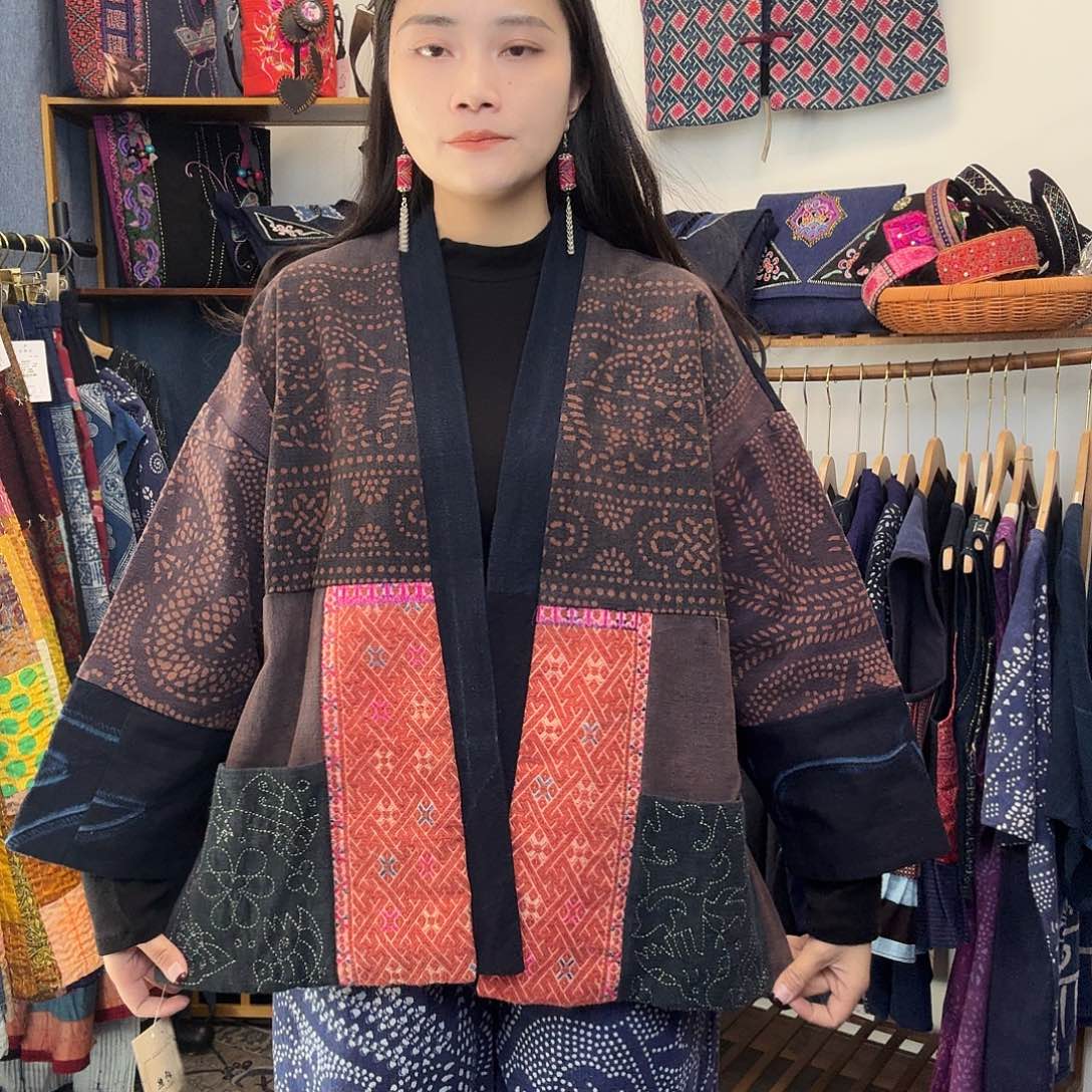 棉妤然服饰土布刺子绣外套