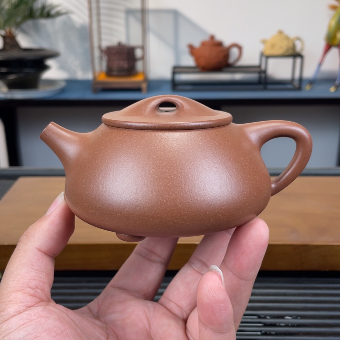 紫砂茶壶台西紫泥景舟石瓢220cc