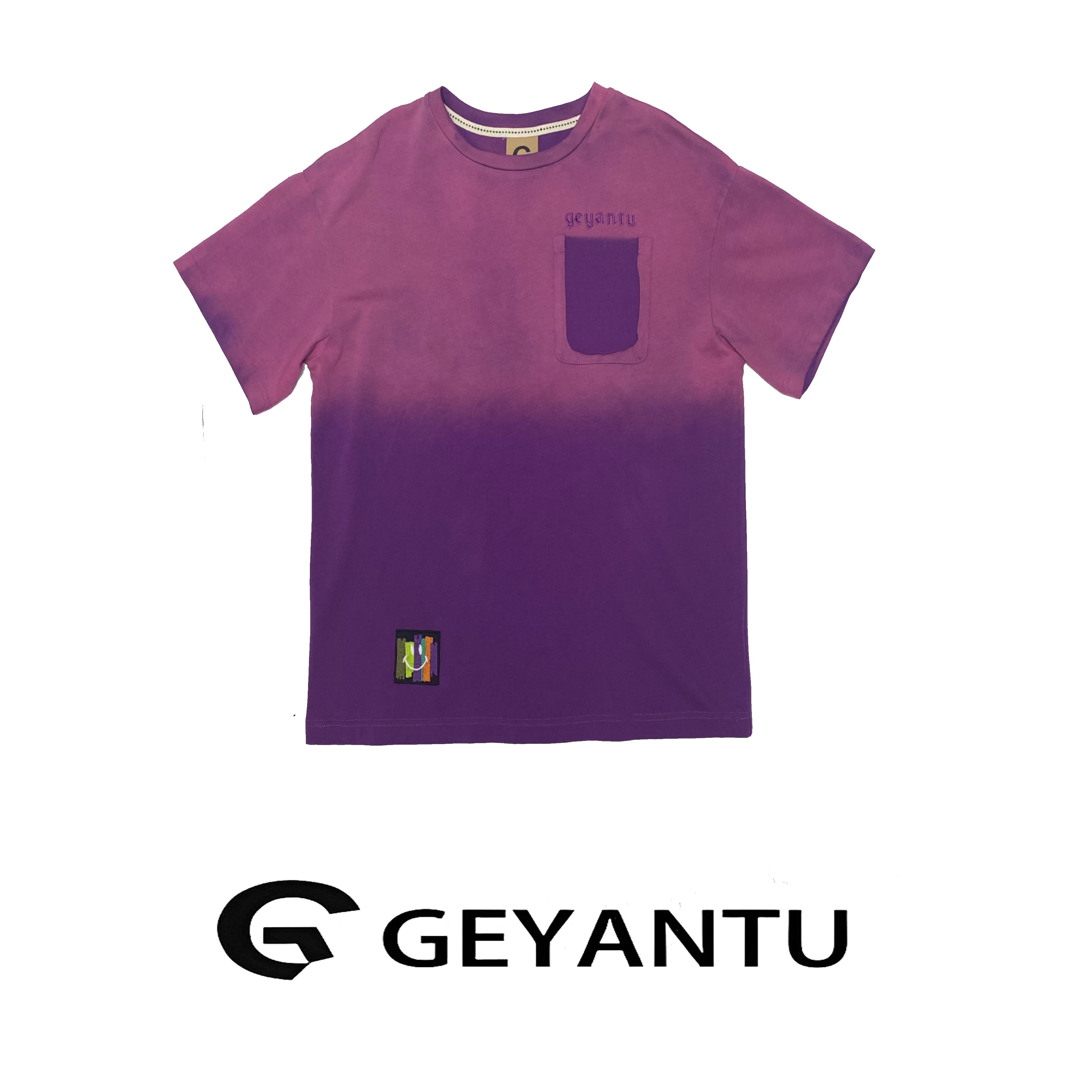  【GEYANTU】696夏新款2025渐变水洗做旧短袖t恤纯棉上衣情侣