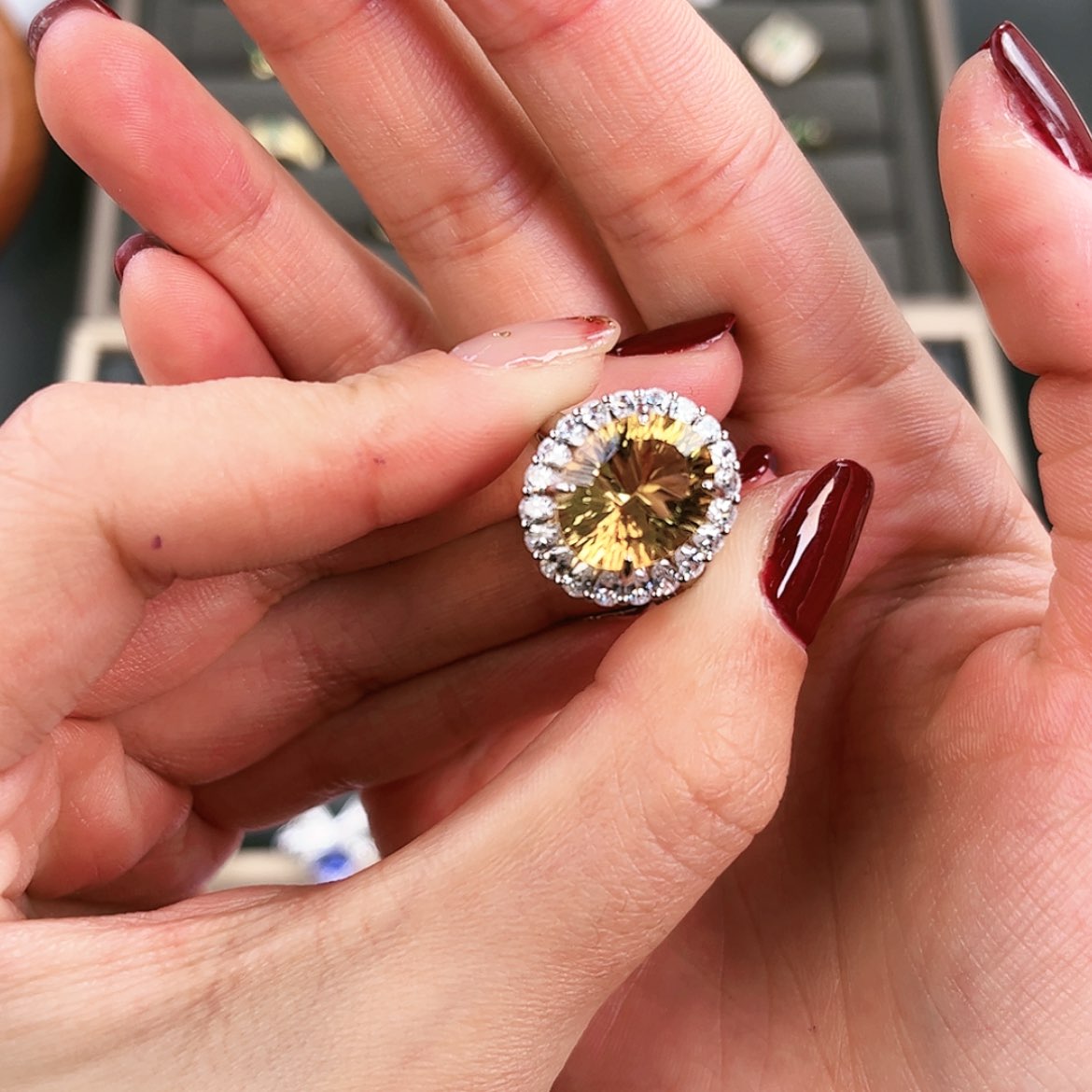 【闪购商品】黄晶戒指银S925镶嵌L**sD555