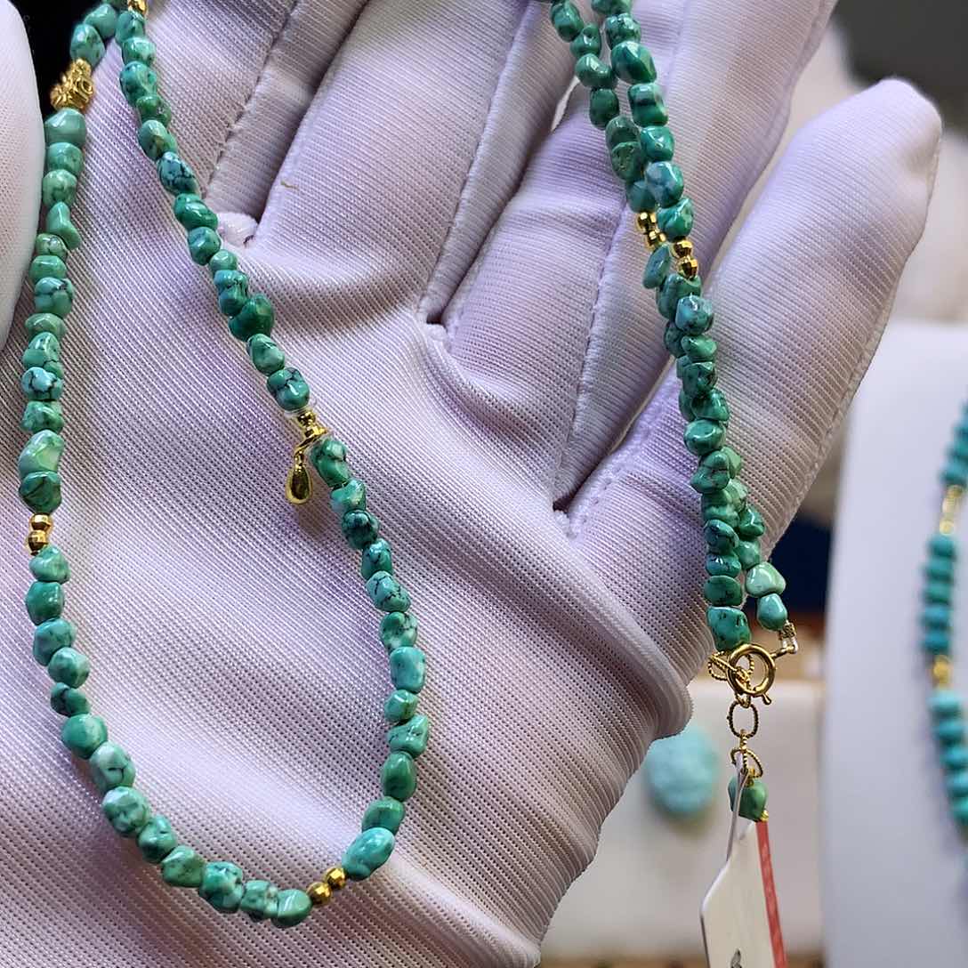 绿松石18K金镶嵌项链