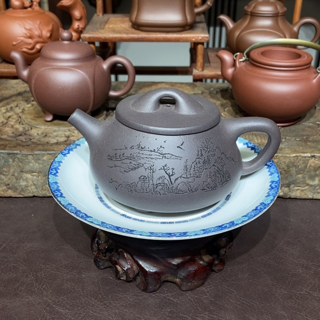 紫砂茶壶黄龙山天青260容量