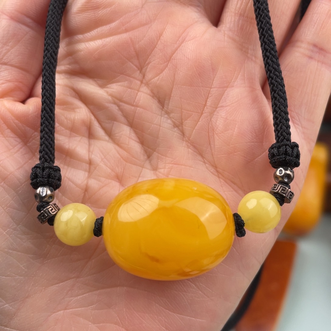 定制琥珀未镶嵌蜜蜡锁骨链