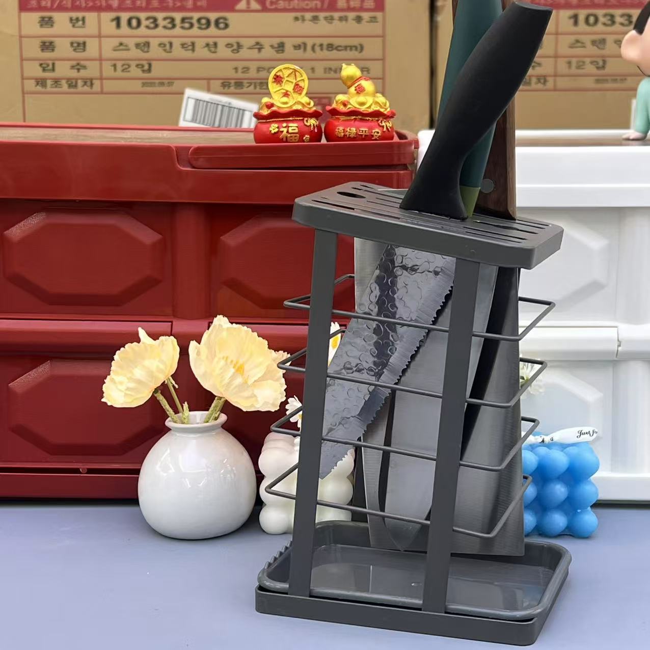 加厚厨房刀架1个两件套家用厨房必备轻者现代【汤家限定】