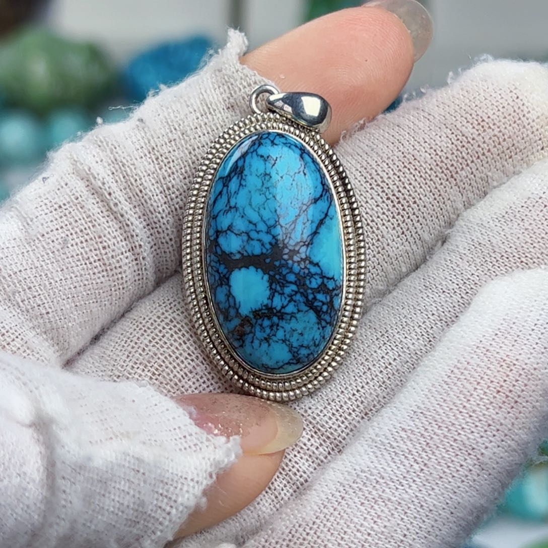 银S925镶嵌绿松石珠宝奇石