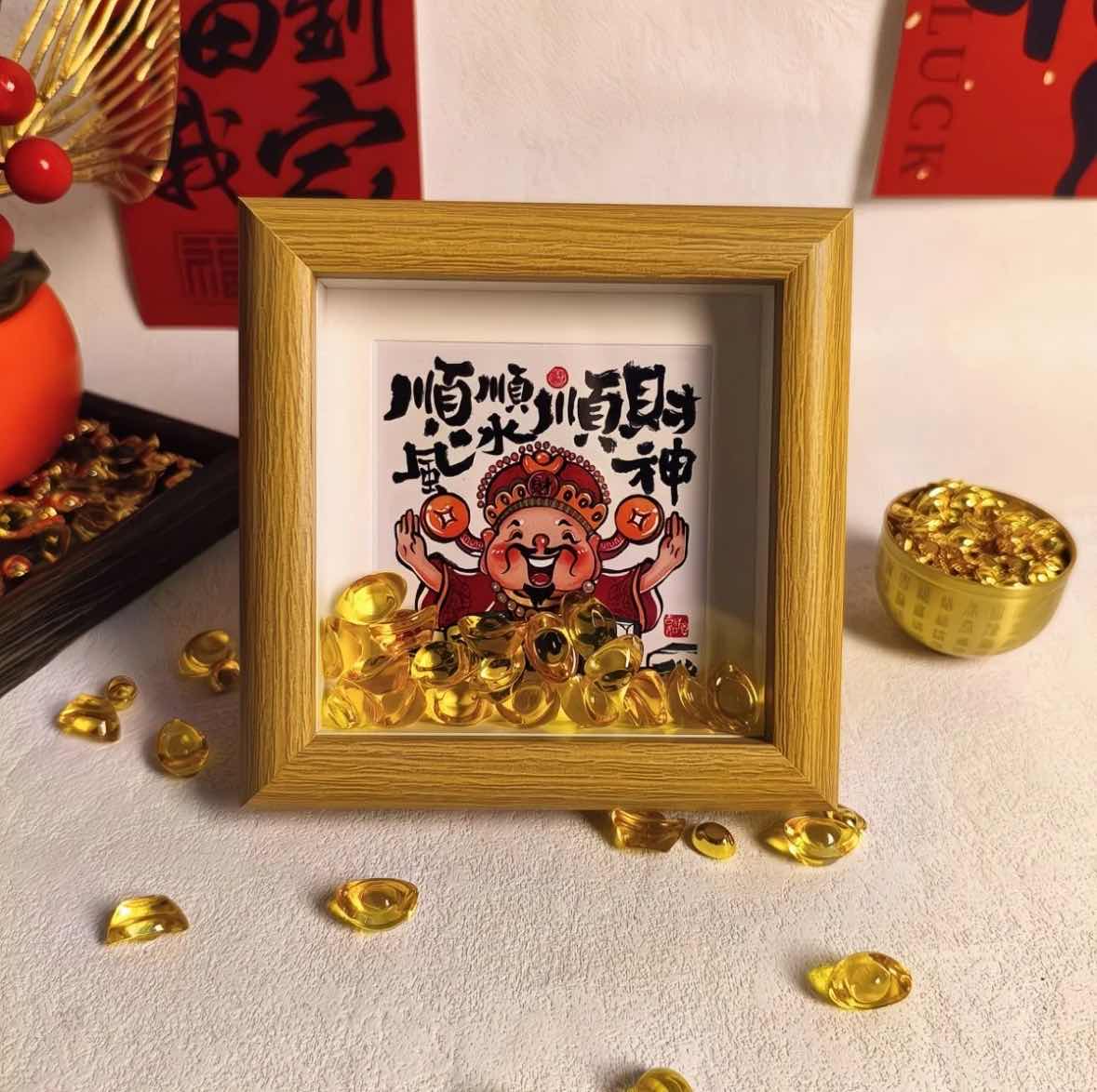顺风顺水财神摆件