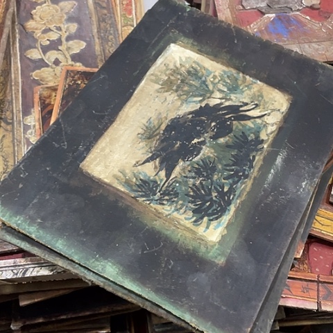 香榧木用****5一对孤品木雕50