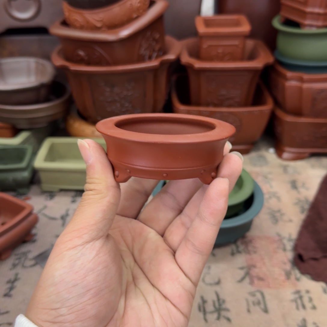 紫砂花盆宜兴紫砂正品6x2