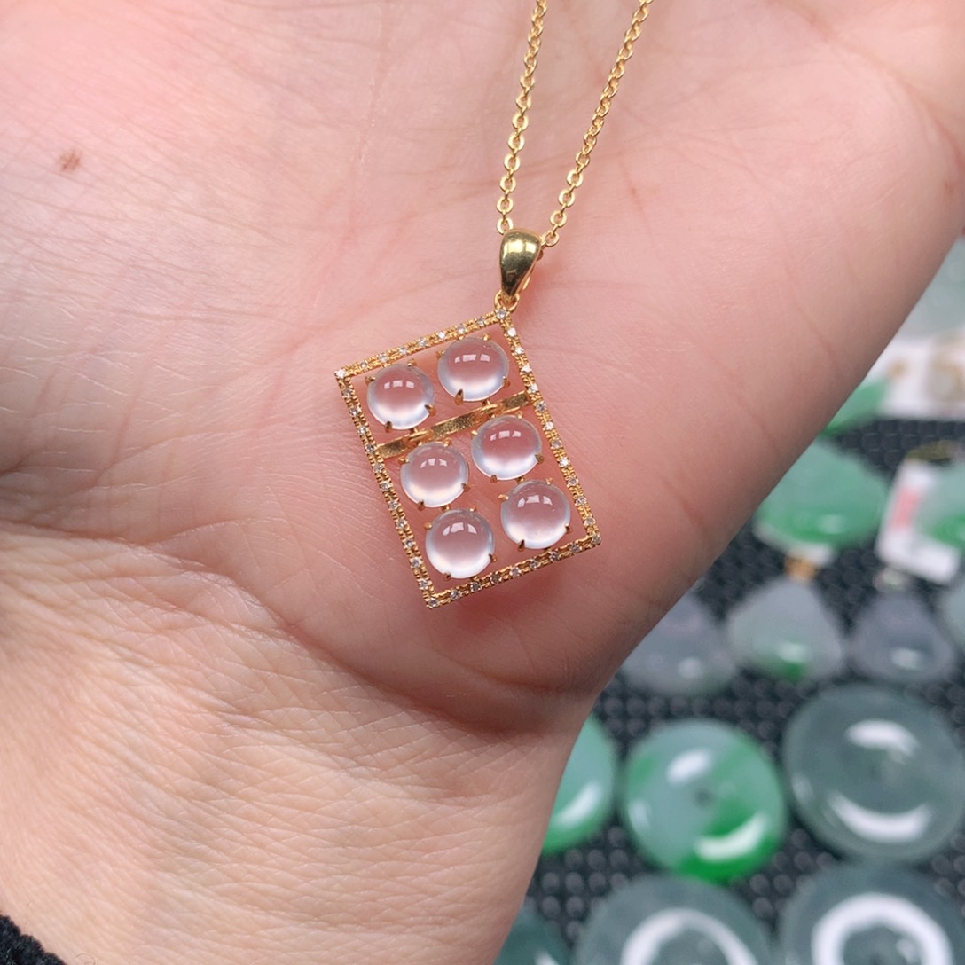 【闪购商品】翡翠吊坠(不含链)18K金镶嵌