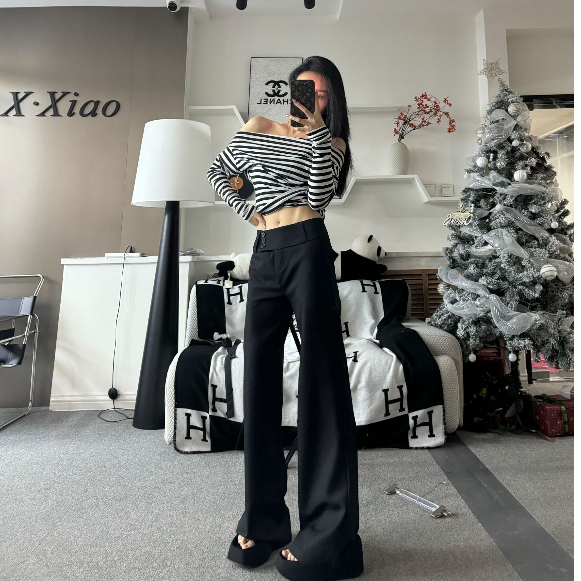 【设计师款】低腰修身显瘦微喇阔腿西装裤早秋2025年流行网红女裤