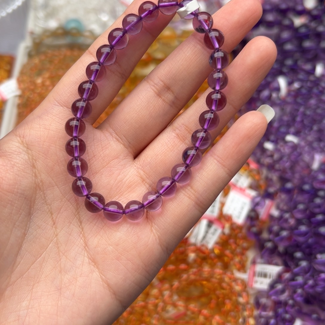 水晶未镶嵌手串紫水晶