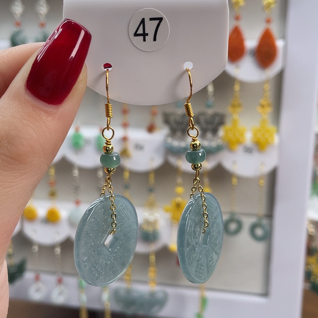 翡翠未镶嵌耳饰47