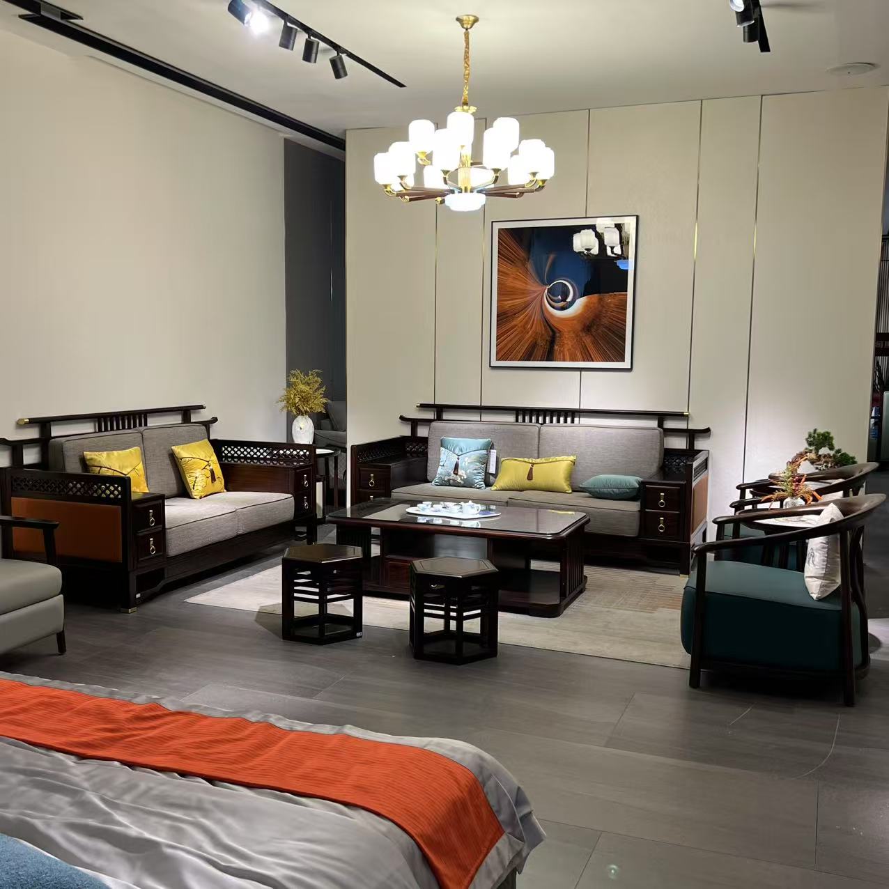 【黑檀木】9A0030 组合沙发 2+4