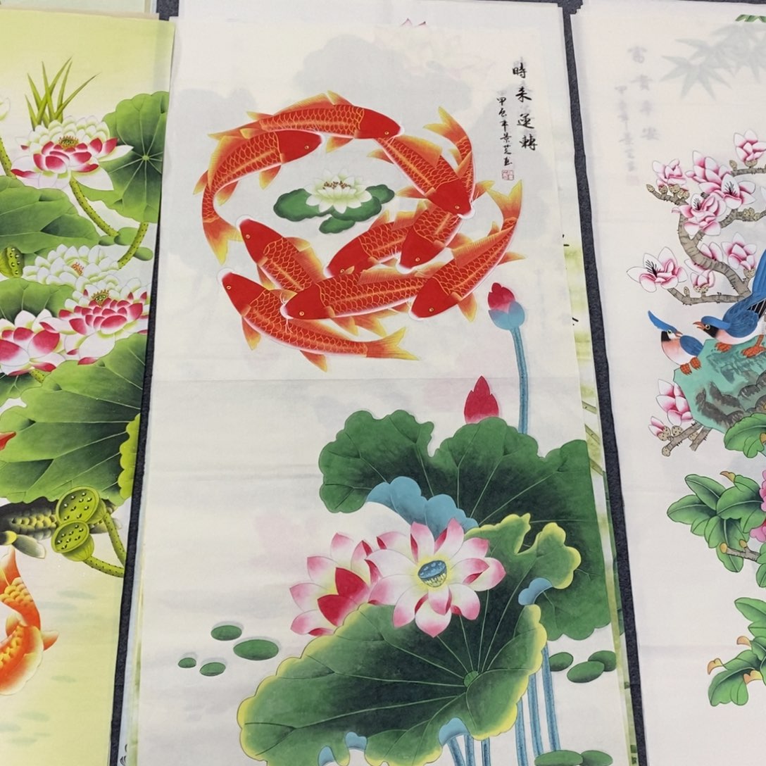 国画尺寸140✖️70四尺工笔手绘国画