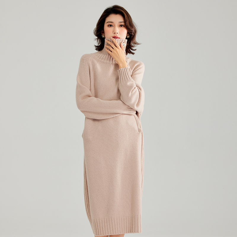 [100纯山羊绒] 法式慵懒风宽松连衣裙 BC2109055