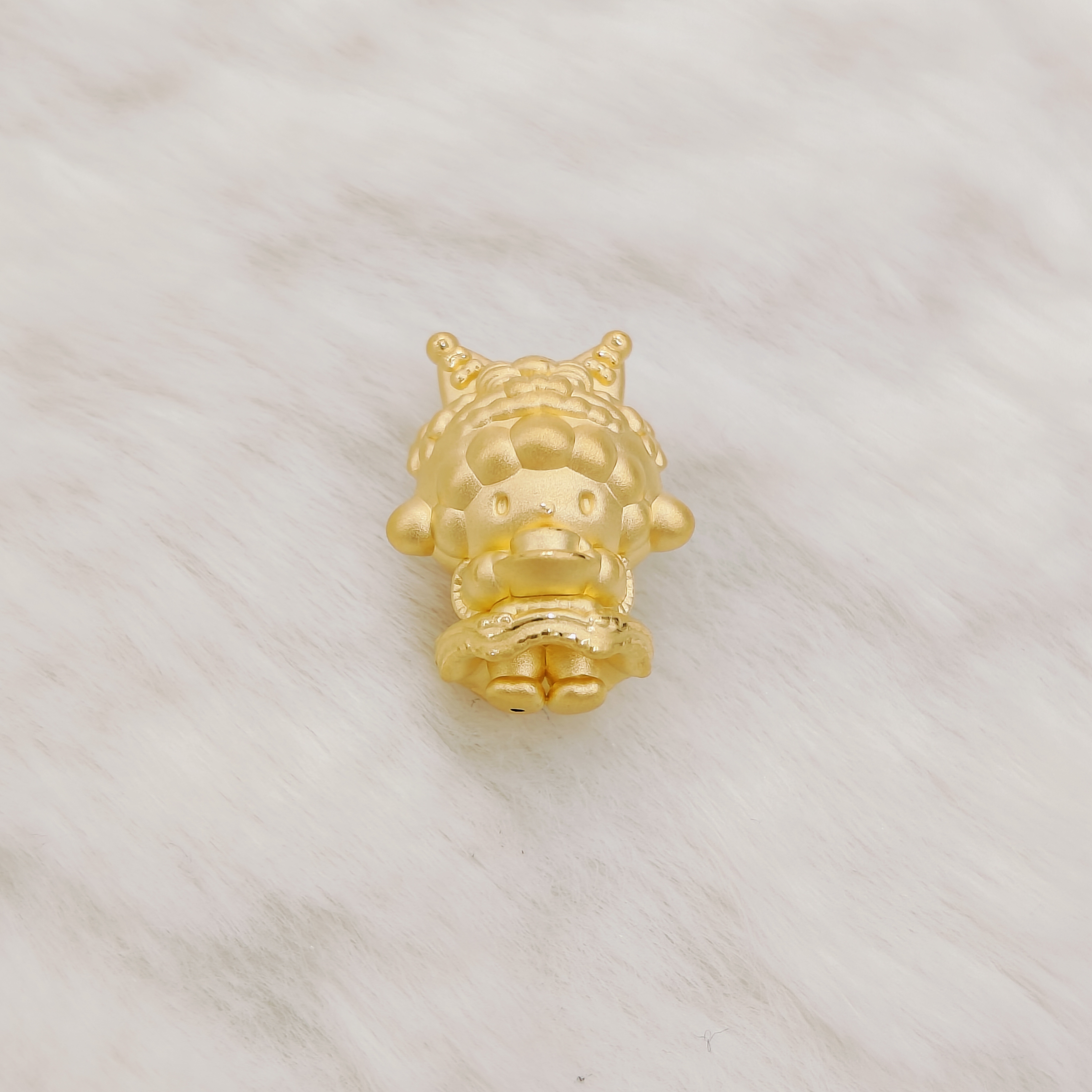 吉金珠宝 足金999女仆必爱诺小羊素金3D硬金转运珠手串不含绳