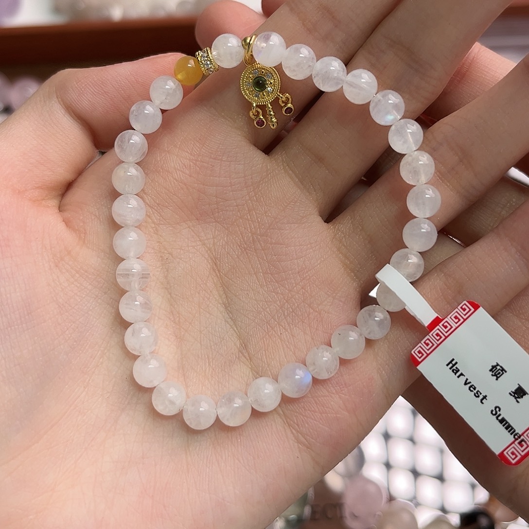 水晶手链未镶嵌月光石5-6mm