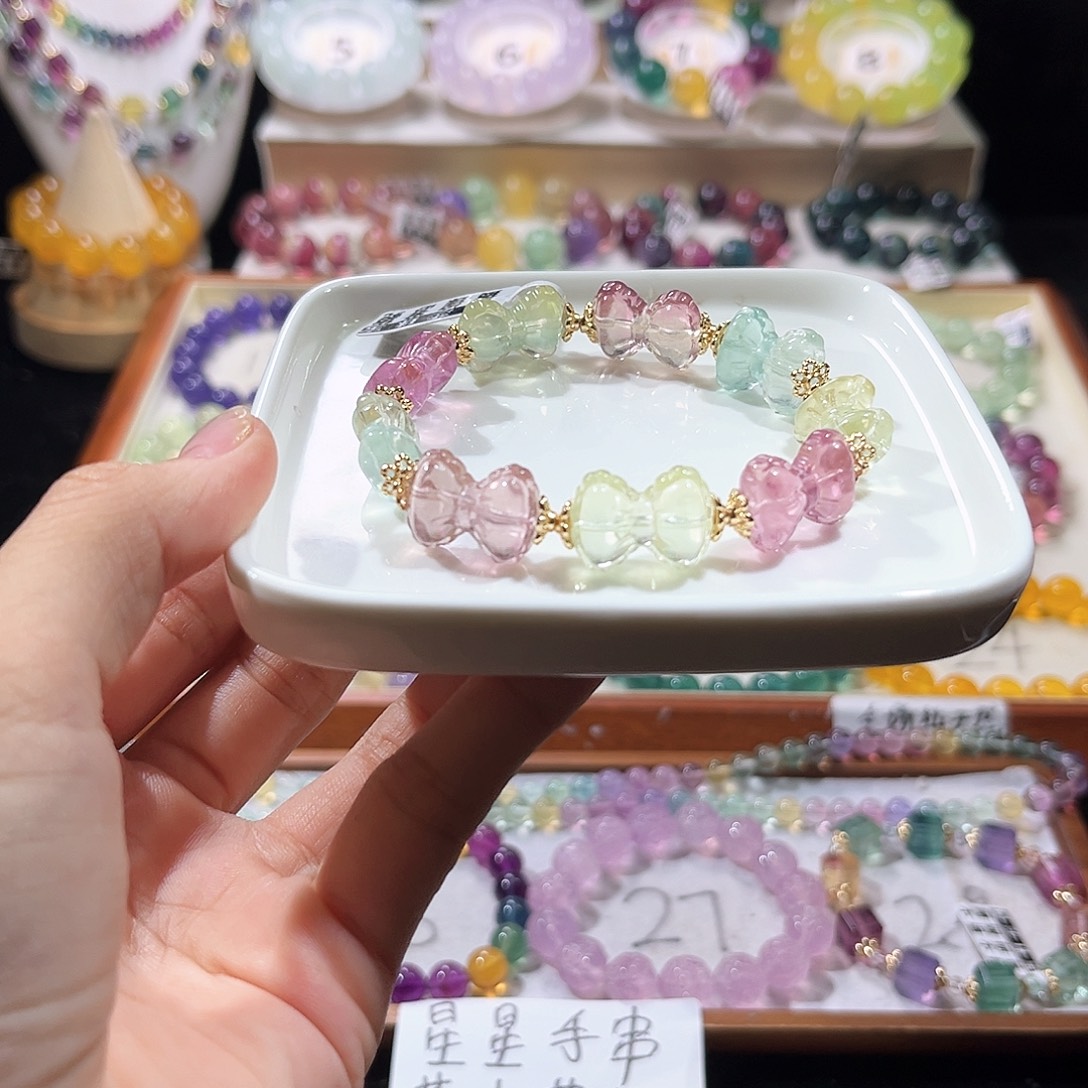未镶嵌手链萤石蝴蝶结