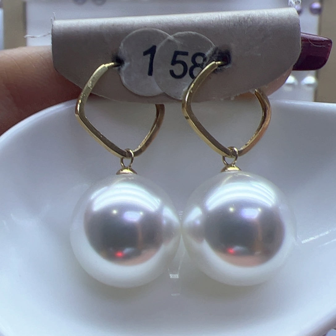 淡水珍珠耳饰18K金镶嵌