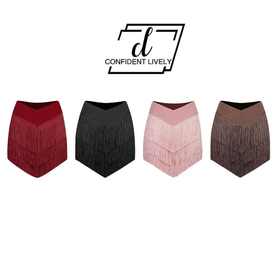 CL半身裙流苏拉丁舞新款练功服女高级感带底裤