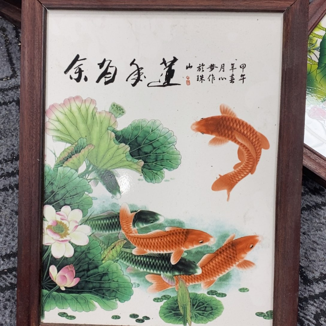 瓷片景德镇瓷板画柴窑烧制37*28